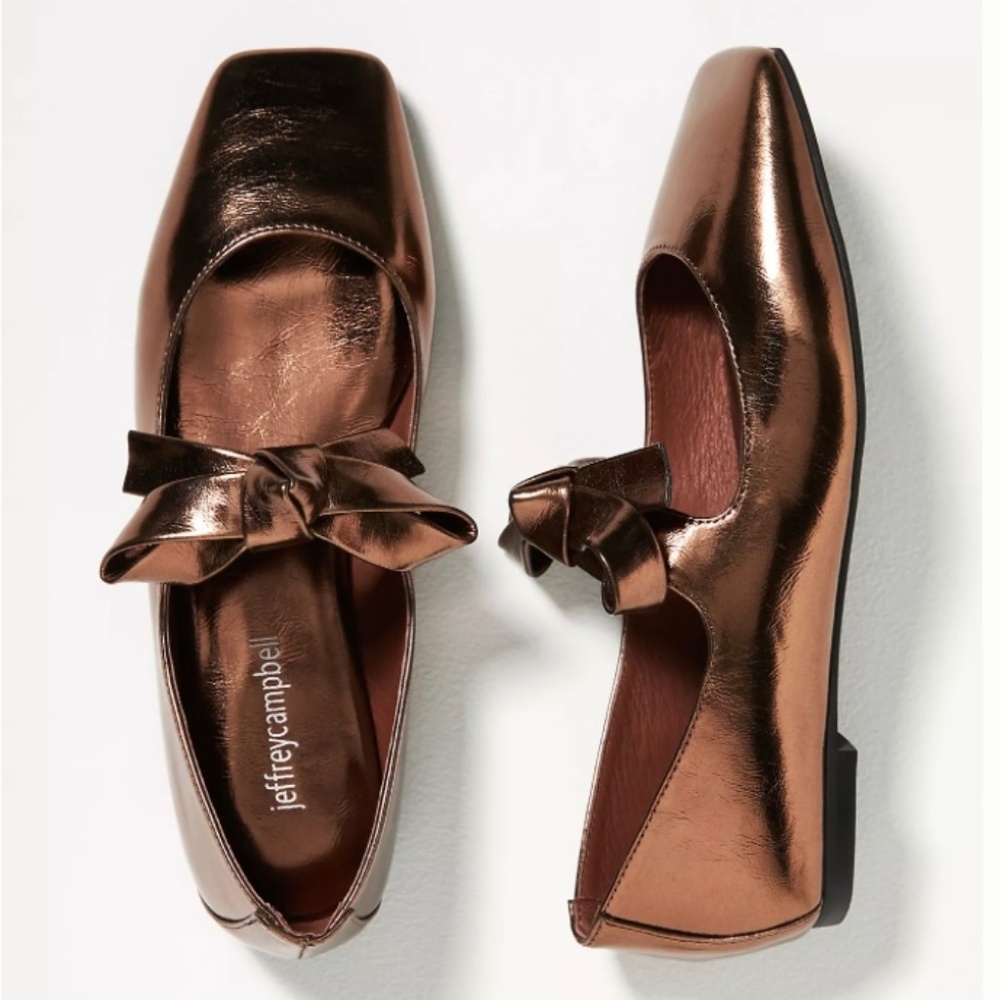 Jeffrey Campbell Bronze Amit Mary Jane Flats